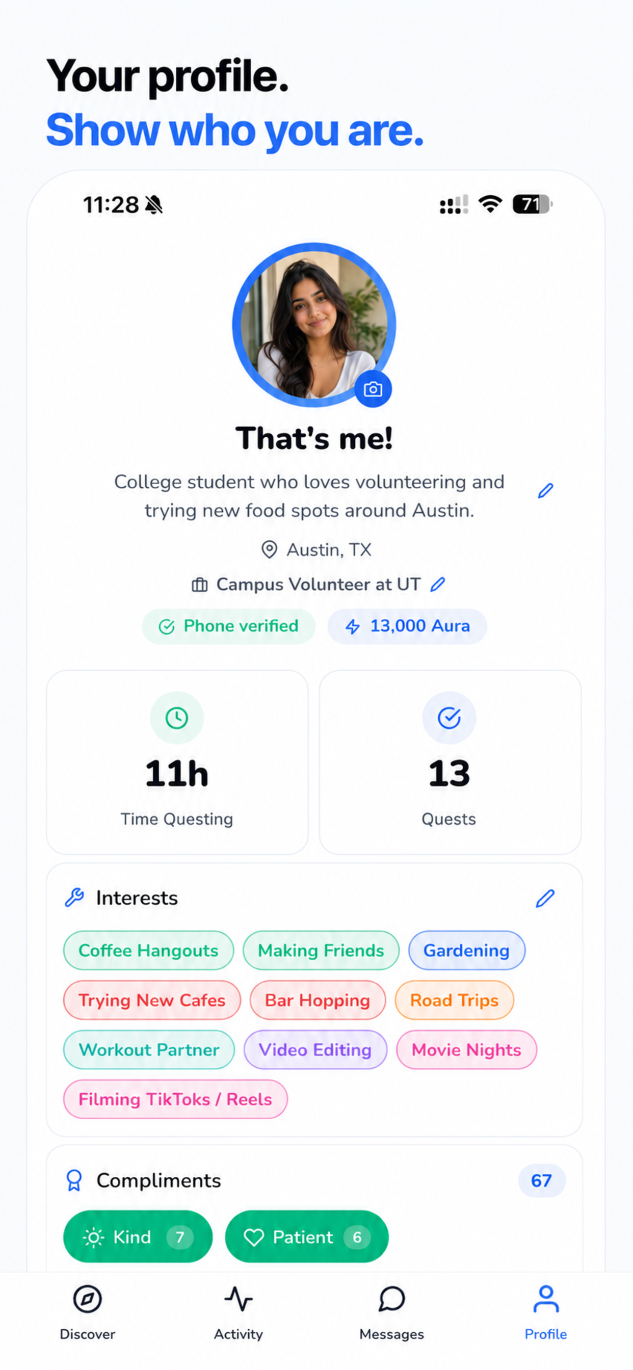 Kind Quests app — review offers and choose who to match with